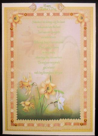 Daffodils with Verse Wavey Edge Corner Stacker by Johanna Lambert