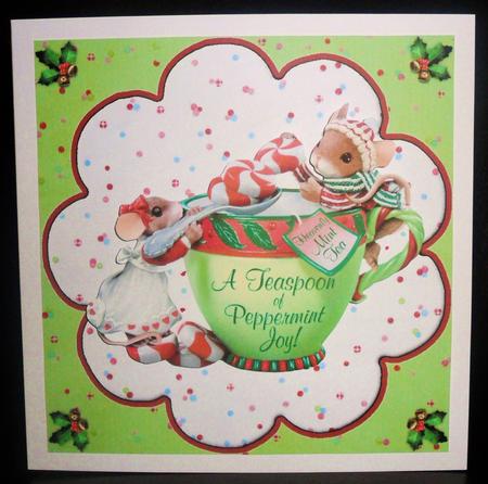 Teaspoon of Christmas Peppermint Joy with Decoupage by Johanna Lambert