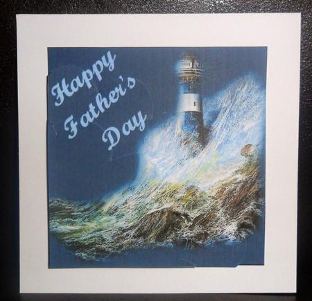 Father's Day Lighthouse Shell Stacker by Johanna Lambert