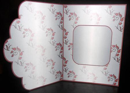 A Vision in Scarlet Scallop Edge Card Insert by Johanna Lambert