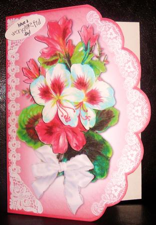 Tropical Bouquet - Scalloped Edge Card by Johanna Lambert