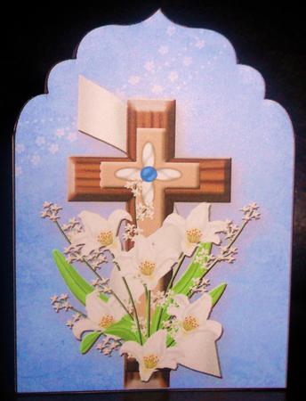 Elegant Cross and Lillies Cut & Fold by Johanna Lambert