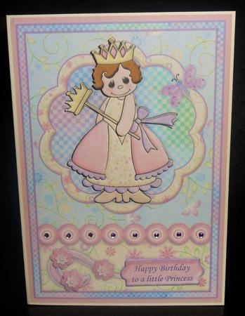 Little Princess Card Front and Decoupage by Johanna Lambert