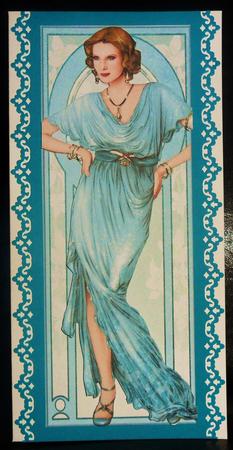 Art Deco Lady Elise (aqua) Large Dl by Johanna Lambert