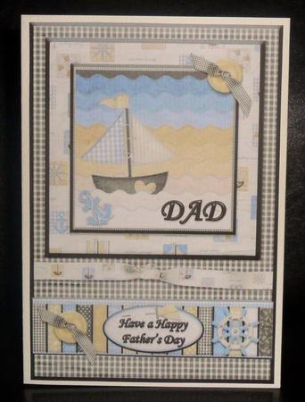 Dads Father's Day or Birthday Card Front Sailing by Johanna Lambert