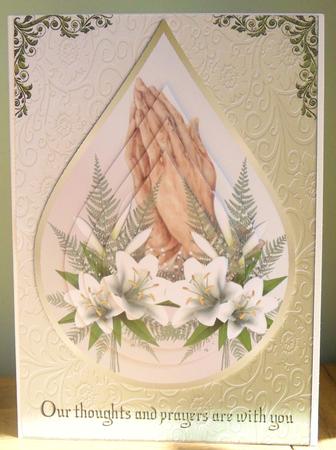Praying Hands and Lily's Sympathy with Teardrop Pyramage by Johanna Lambert