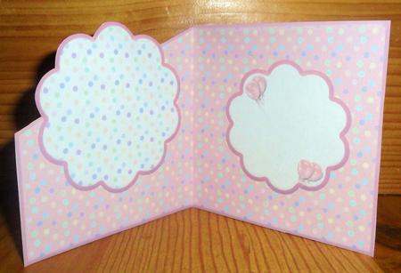 Card Insert for Pink Birthday Cake on Pastel Polka-dots by Johanna Lambert