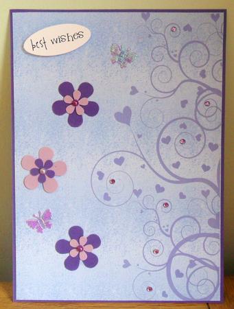Lilac Hearts Flourish Background by Johanna Lambert