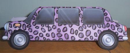 Large Dl Leopardskin Stretch Limo Shaped Card by Johanna Lambert