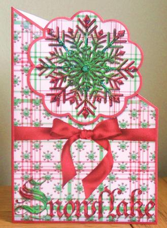 Snowflake Quick Cut and Fold Over the Edge Card by Johanna Lambert