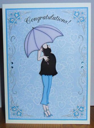 Pregnancy Congratulations - Decoupage Card by Johanna Lambert