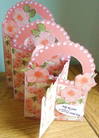 Special Cascade Card - Peach Flowers by Johanna Lambert