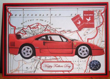 Dads Ferrari Envelope Card by Johanna Lambert