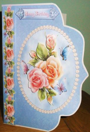 Roses Pearls & Butterflies Fancy Edge with Decoupage by Johanna Lambert