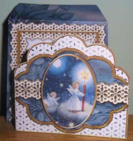 Candle Angel Anglaise Scalloped 3D Decoupage Card Kit by Johanna Lambert