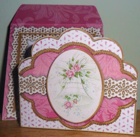 Wedding Bell Anglaise Scalloped 3D Decoupage Card Kit by Johanna Lambert