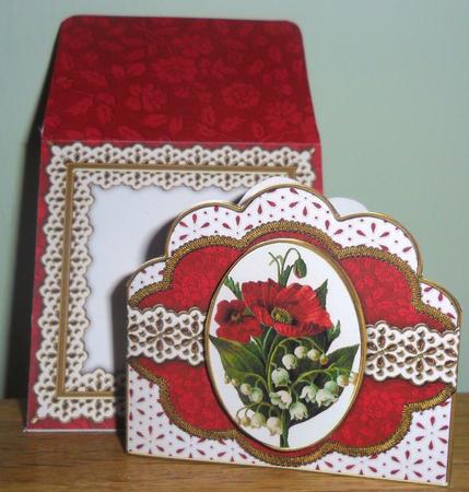 Poppy Lily Em Anglaise Scalloped 3D Decoupage Card Kit by Johanna Lambert