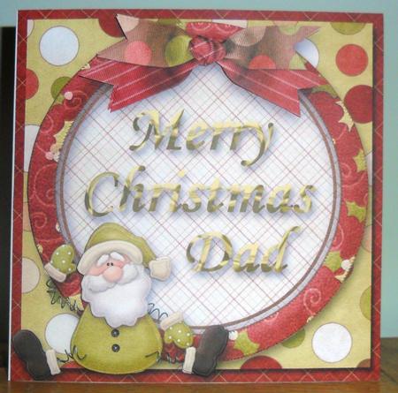 Merry Christmas Dad Santa Card Front by Johanna Lambert