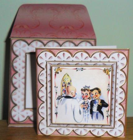 Wedding Ceremony Em Anglaise Scallop Square 3D Card Kit by Johanna Lambert