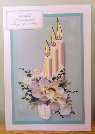 Sympathy Candle with Lilies by Johanna Lambert