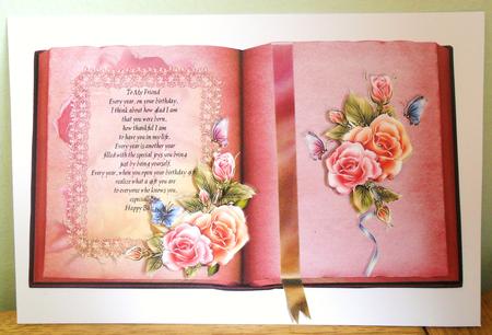 Friend Birthday Beautiful Roses Book Sheet by Johanna Lambert
