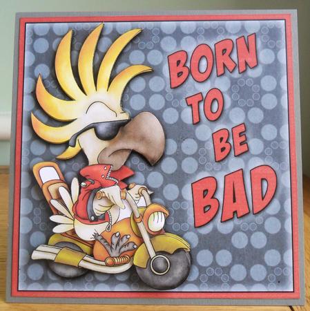 Born to Be Bad - Decoupage Card by Johanna Lambert