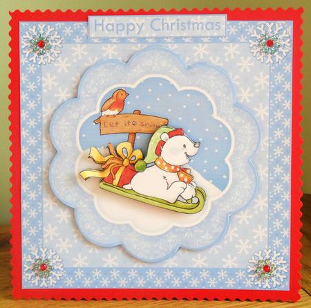 Polar Bear & Robin Christmas Topper & Decoupage by Johanna Lambert