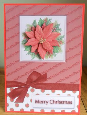 Poinsettia Christmas Decoupage Card by Johanna Lambert