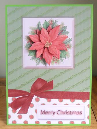 Poinsettia Christmas Decoupage Card by Johanna Lambert
