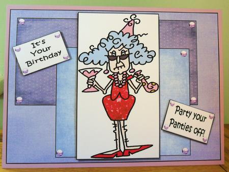 Stella Parties Her Panties Off Quick Card by Johanna Lambert