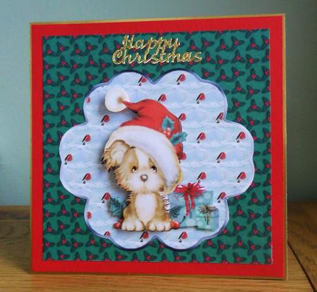Poinsettia and Puppy Toppers by Johanna Lambert