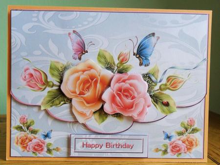 Beautiful Roses and Butterflies Envelope Front Quick Card by Johanna Lambert