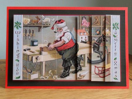Santa Makes Toys Side Stacker by Johanna Lambert