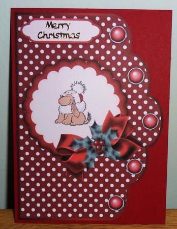 Christmas Polka Dots in Red- Scallop Edge Card Bases by Johanna Lambert