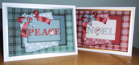Christmas Holly and Plaids Quick Card Fronts by Johanna Lambert