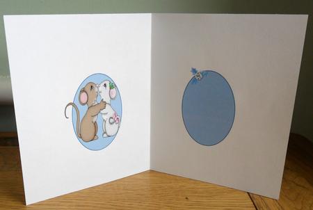 Blue Christmas Mice Love Insert by Johanna Lambert