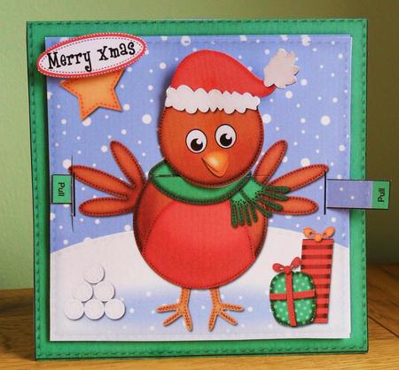 3D Xmas Robin Animated Moveable Wobble Head Card Kit by Johanna Lambert