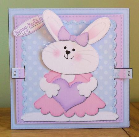 3D Little Bunny Animated Moveable Wobble Head Card Kit by Johanna Lambert