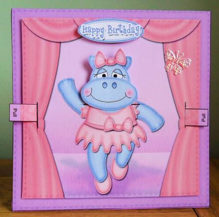 3D Hilda Hippo Animated Moveable Wobble Head Card Kit by Johanna Lambert