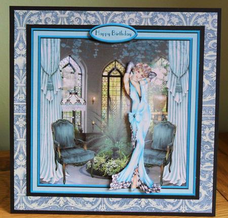 Deco Decadence 8x8 Card Front with Decoupage by Johanna Lambert