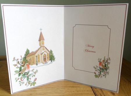 Church & Robin Xmas Insert by Johanna Lambert