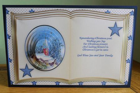 Christmas Magic Book Card Front with Pyramage by Johanna Lambert