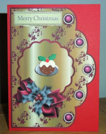 Christmas Holly - Purple & Burgundy Gold Scallop Card Bases by Johanna Lambert