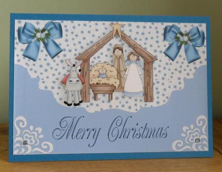 Christmas Nativity, on Scalloped Envelope A4 by Johanna Lambert