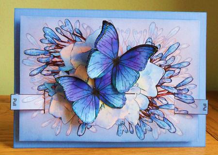 3D Butterfly N Flowers Animated Moveable Decoupage Card Kit by Johanna Lambert