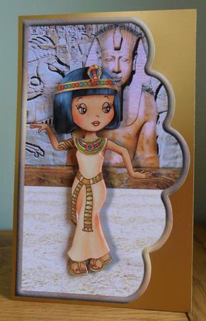 Walk Like an Egyptian Scalloped Edge Curve Card by Johanna Lambert