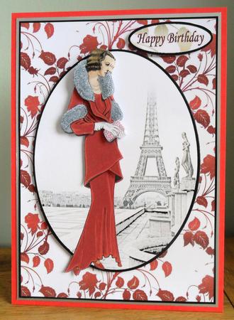 Red Lady in Paris by Johanna Lambert