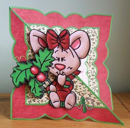 Merry Christmouse All in One Over the Edge Card by Johanna Lambert