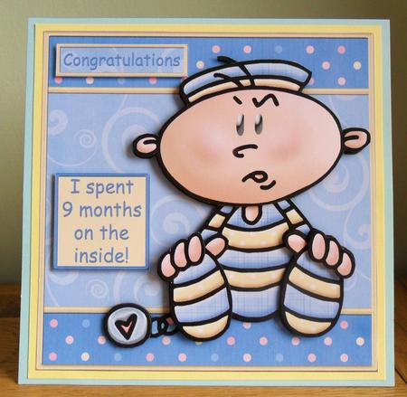 Baby Boy Been Inside Topper & Decoupage by Johanna Lambert