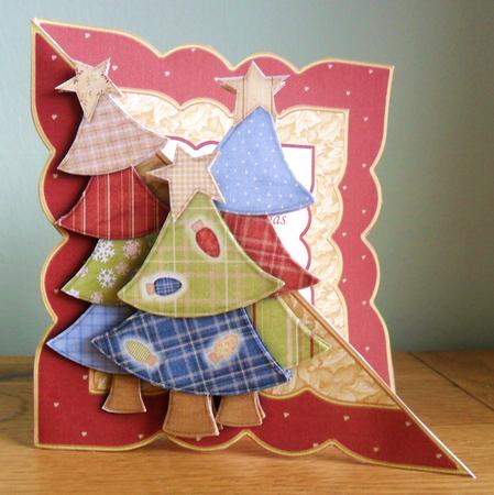 Christmas Trees All in One Over the Edge Card by Johanna Lambert
